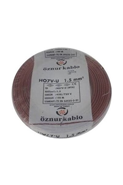 Genel Markalar Öznur 1,5 Mm Nya Kablo Tek Damar Kahverengi 100 Mt.