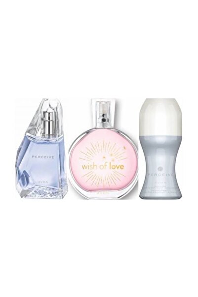 AVON Perceive 50 Ml Edp+rolon+wish Of Love Bayan Set
