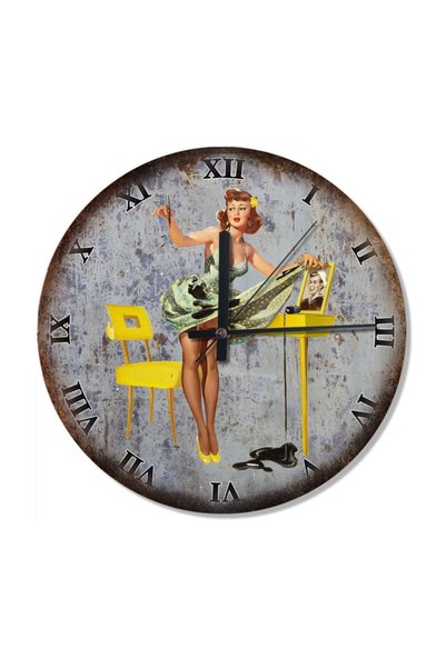 Cakatablo 30 cm Diameter Gil Elvgren Soldier Waiting on the Road Silent Wall ...