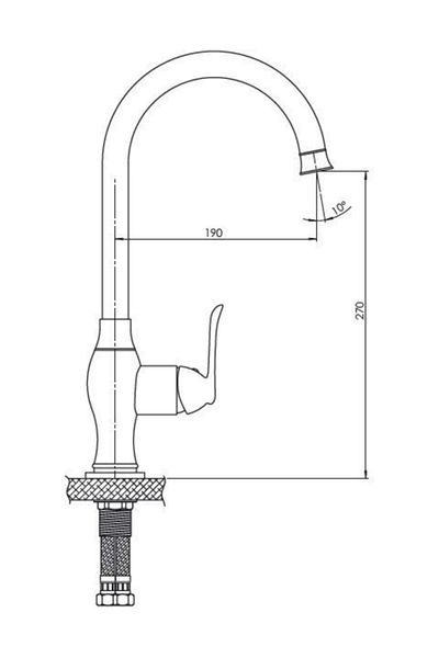 GPD Single Body Sink Faucet Tauro Black Mte150-o