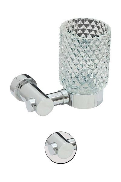 Maya Utopic Chrome Mounted Toothbrush Holder Frosted Glass