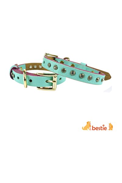 Bestie طوق كلب جلدي صغير دايموند 35 سم