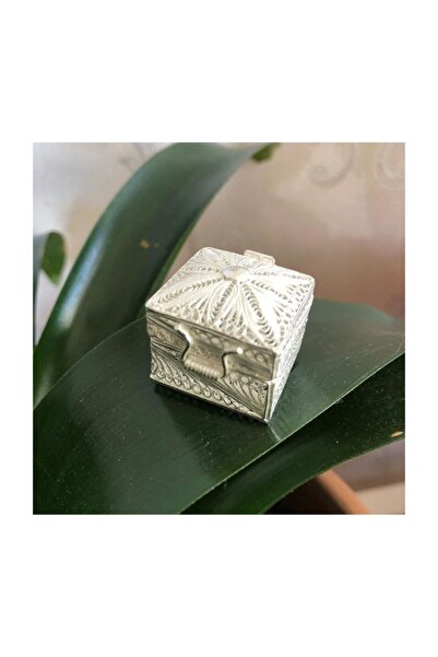 TMT TELKARİ Silver Filigree Handcrafted Square Medicine or Gift Box