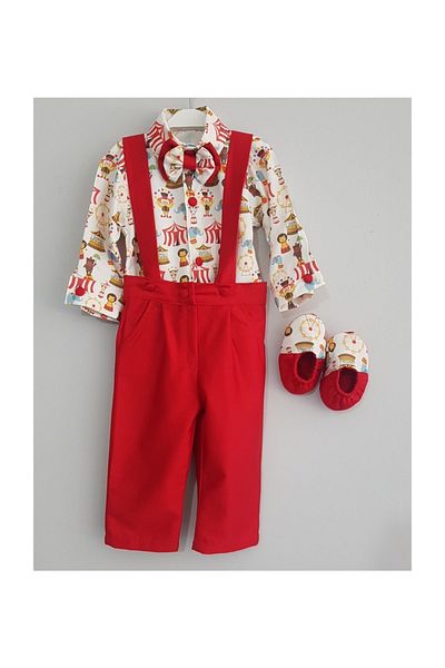 YASOM TASARIM Circus Theme Boy's Salopet Set