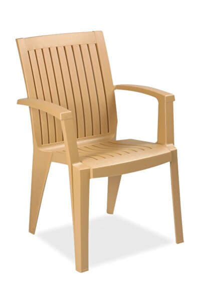 Papatya Alize Koltuk Teak - Plastik Bahçe Balkon Koltuğu - V2