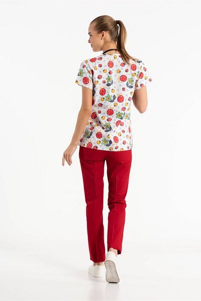 Owlet Medikal Strawberry Patterned Surgical Jersey Top
