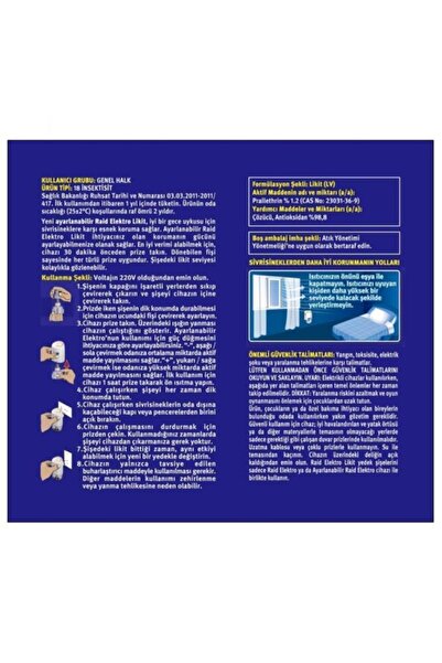 Raid Ayarlanabilir Elektro Likit 2 Cihaz Ve 2 Yedek - 60 Gece Etkili