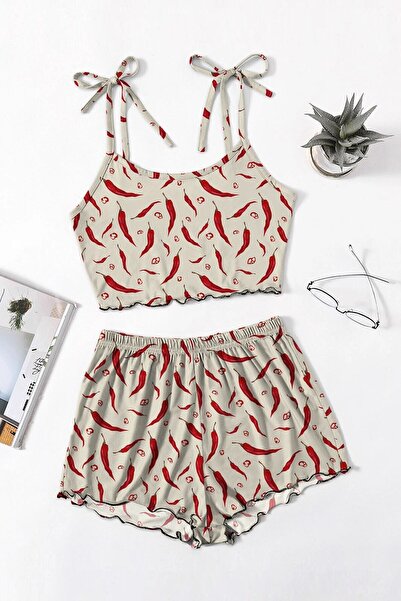 PEMBİŞ HOMEWEAR Angelina Pepper 2 Li Ultrasoft Şort Takımı