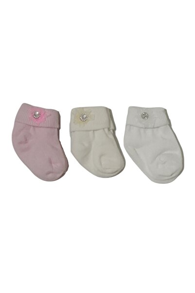 Minidamla Bocuklu 3-Piece Newborn Baby Socks 0-6 Months