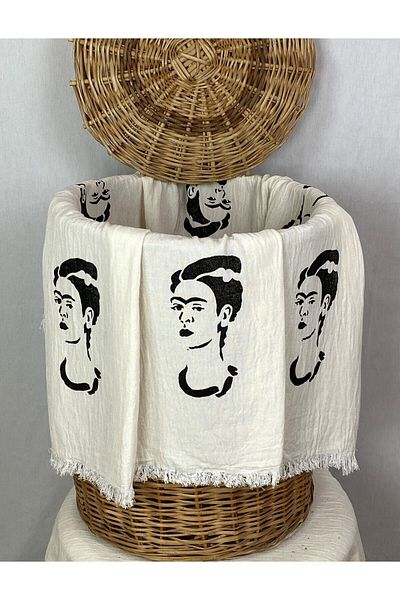 pamukidea Τοπική Εκτύπωση Χεριού Μουσελίνα Peshtemal Slap Stone Printed Buldan Cotton Beach, Hammam Peshtemal