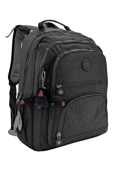 Klinkır Rucsac negru pentru laptop de călătorie zilnică pentru liceu, cu accesorii rezistente la apă