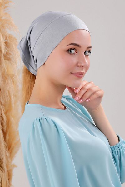Melodi Scarf Hijab Ready Practical Insert Pipe Bone ανοιχτό γκρι