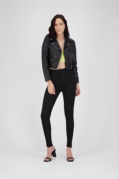 Lixera Чорні джинси-скінні з ластиком і вузькими штанинами