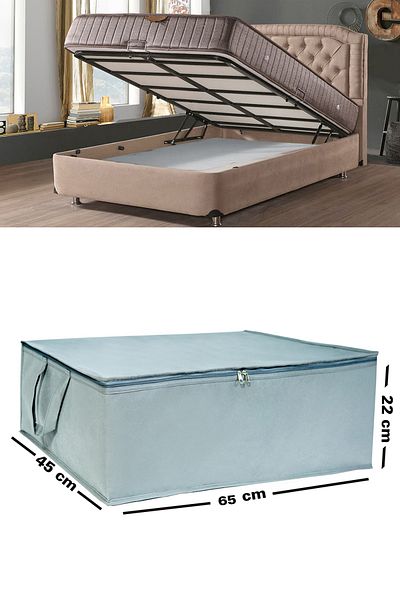 Ekici home textile 7 Pieces - Sofa Bed Base Type Storage Storage Storage Storage Bag Under Base 65 X 45 X 22 Cm EKİCİHOME0005-7