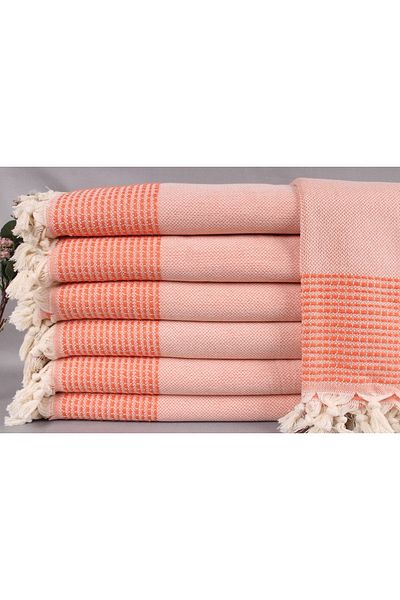 Kayra Export بيكيه برتقالي 230x240 سم قطن بيكيه غطاء سرير كبير الحجم غطاء ديكور