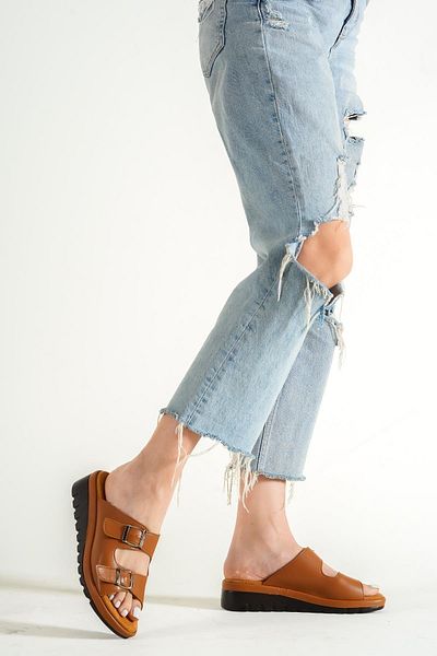 Taran Sandra Double Buckle Comfort Slippers