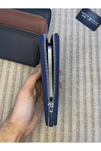 SANAT LEATHER SL-616 hakiki deri fermuarlı unısex potföy cüzdan