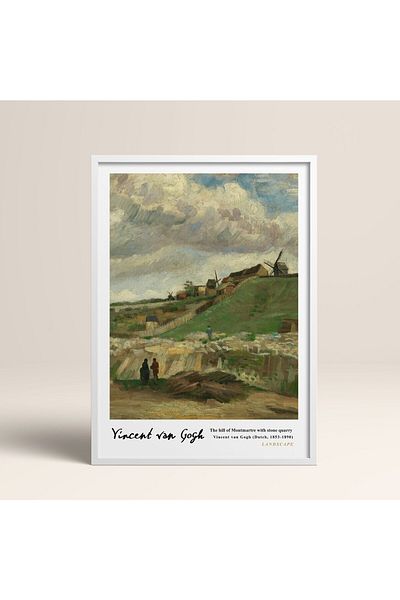 HOMEPACK Επιτραπέζιο ζωγραφικής Vincent Van Gogh με κορνίζα 30x40cm 40x60cm 50x70cm Μαύρο Λευκό Ξύλινο Κορνίζα Vangogh06