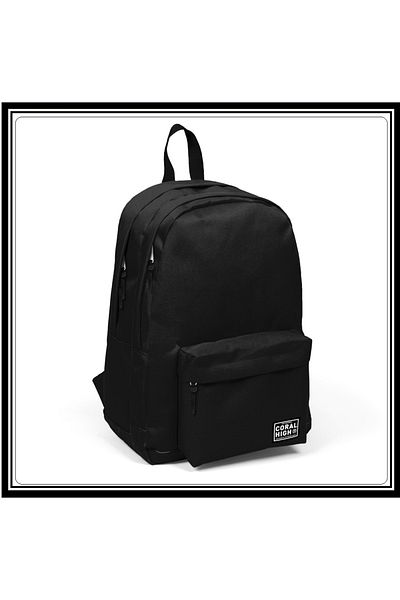 Coral High Black Two Compartment + front pocket Backpack 23161