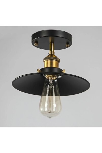 Dylight Retro Metal Siyah Tekli Tavan Plofyoner Rustik Avize
