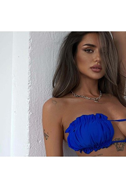 BF Bikini Fashion Σετ μπικίνι με μπλε κορδόνι Saks