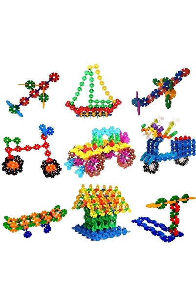 ThinkMaster Masterflakes Eğitici Kilitli Diskler Stem Eğitimi Uyumlu 5 Renk 300 Parça Yapı Oyuncak Seti Flakes