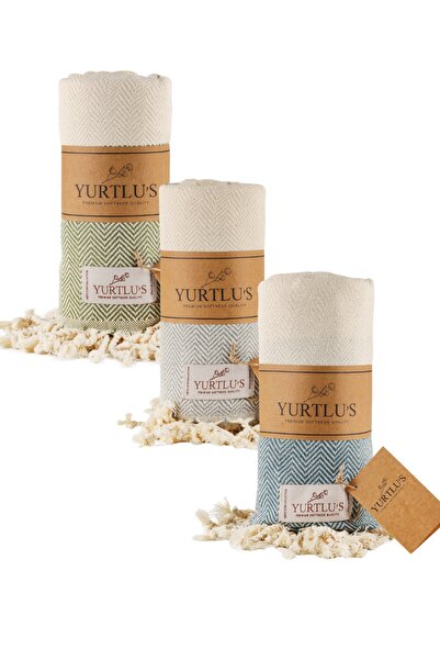 YURTLUS 3 ADET - 95x180 Cm - 100% Pamuk Peştemal Plaj , SPA ve Banyo Havlusu ...