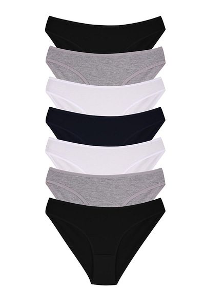 Dominant Γυναικεία ασπρόμαυρα εσώρουχα Grimelange Cotton Lycra 7 Pack 37000-145