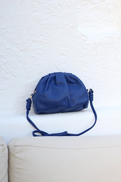 Moom Bag Women's Blue Soft Pleated Shoulder Bag