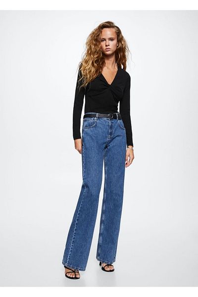 MANGO Woman Knot Detailed T-Shirt