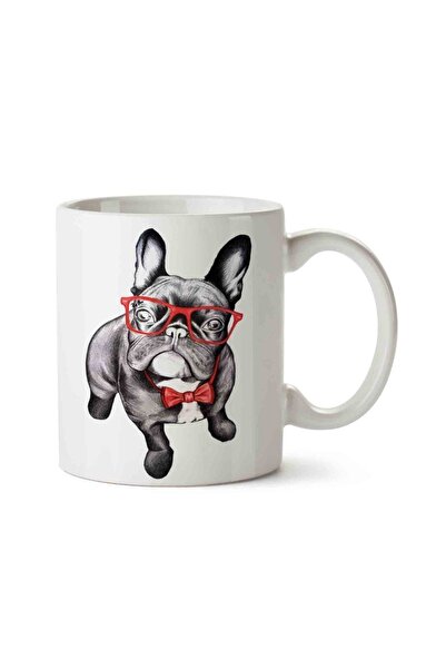 HobiShop Bulldog French Puppy The Dog Porselen Kupa Bardak