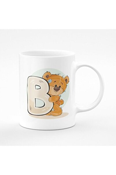 HobiShop Printed Mug for Children with Letter B Teddy Bear