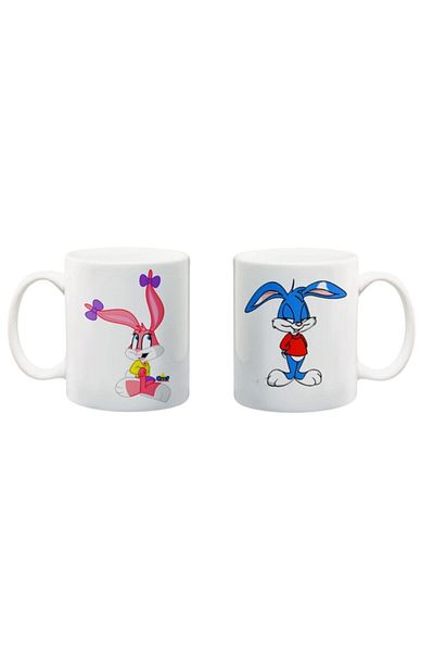 HobiShop Lover Cups Bugs Bunny And Lola Couple Design 2 Piece Porcelain Mug Cup