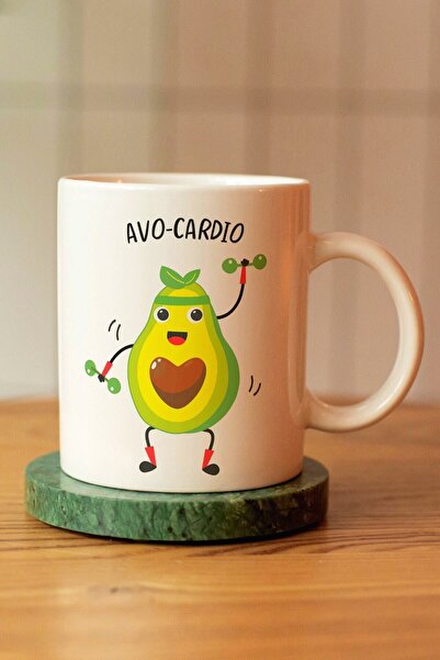 HobiShop Avo-cardio Text Printed Ceramic Coffee Tea Cup
