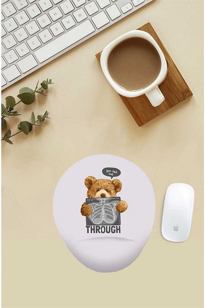HobiShop Mouse Pad cu model Sick Teddy cu suport pentru încheietura mâinii
