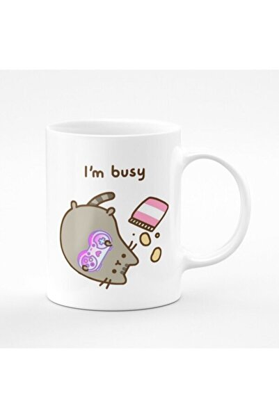 HobiShop Busy Pusheen Baskılı Kupa