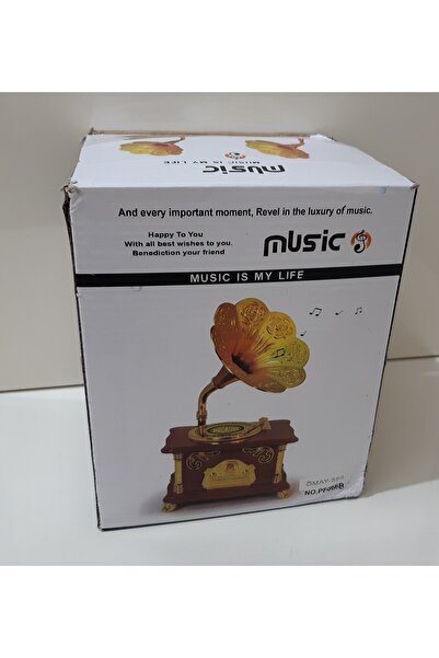 Melodi Çalan Gramofon Süs Obje Ev Ofis Için Dekorasyon