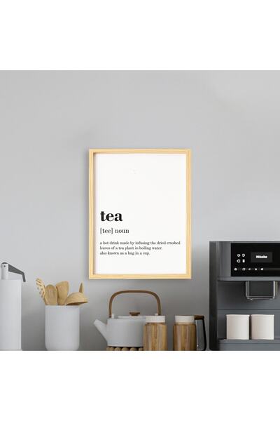 Ayışığı Dizayn Kuhinjski set za čaj sa jednom slikom i prirodnim drvenim okvirom