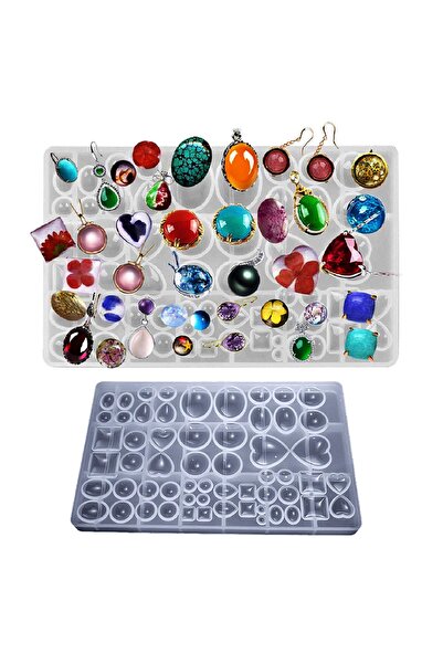 Getshop Alışveriş Pazarı Epoksi Çoklu Kolye Takı Dikdörtgen Silikon Kalıbı GT...