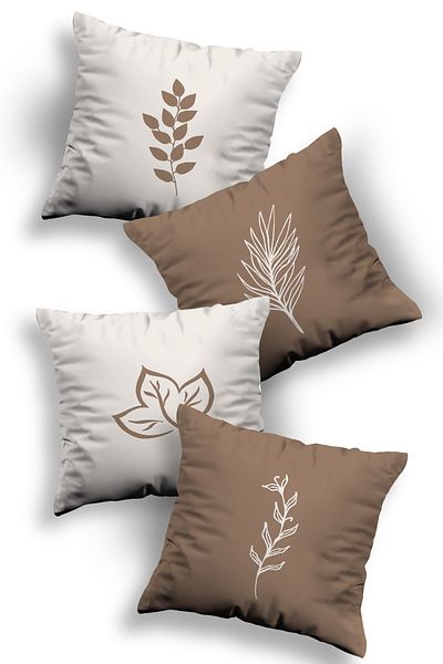 Skhome Double Sided Printed Special Design Premium Decorative 4-Piece Throw Pillow Case (kom325)