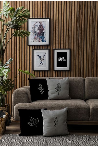 Skhome Husă de pernă decorativă premium din 4 piese cu design special imprimat pe două fețe (kom323)