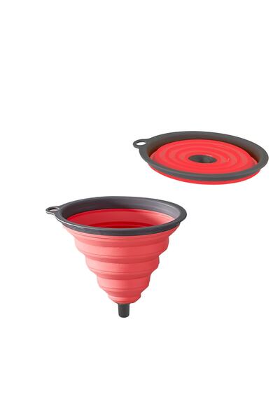 AKTEZ-EL قمع أكورديون مزدوج اللون باللون الأحمر