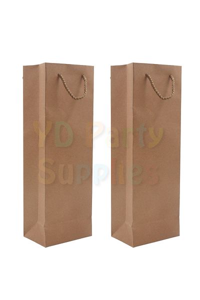 Yusuf Dirik YD Party Supplies Paper Bottle Carrying Bag 2 Pieces Kraft Color