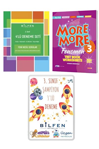 Bilfen Yayıncılık 3. Sınıf 4'lü Deneme-More and More 3. Sınıf Fenomen Test Bo...