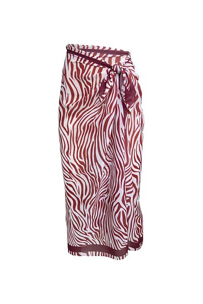 Bolder Emily Brown Zebra Silk Chiffon Pareo