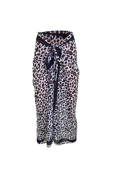 Bolder Emily White Leo Silk Chiffon Pareo