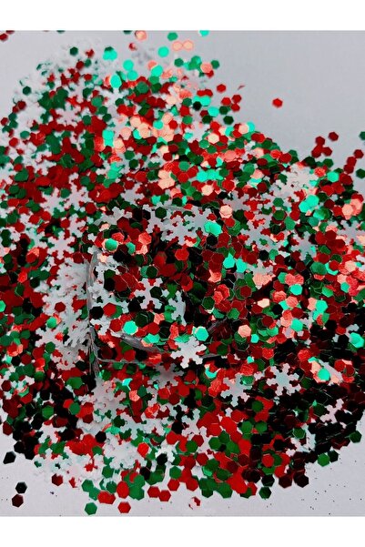 Sirius Hobi Epoksi Reçine Merry Christmas Yılbaşı Süsleri Tırnak Makyaj 8 gr Hologramlı Sim 2x4gr Kutulu