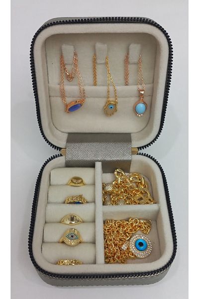Moda fiesta Small Size (11×11) Organizer Jewelry Storage Box Travel Jewelry Bag Leather Wooden Case
