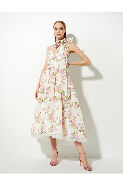 Koton Βραδινό φόρεμα Princess με λουλουδάτη λεπτομέρεια από τούλι