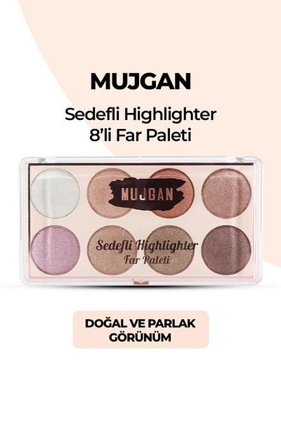 MUJGAN 8 Color Pearlescent Highlighter Eyeshadow Palette 843D No 1